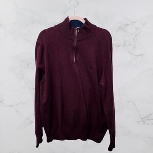 Nautica Men's XL 1/2 Zip Plum Color Sweater EUC * 100% cotton